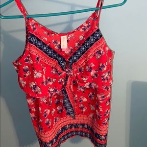 Floral Red Tank Top